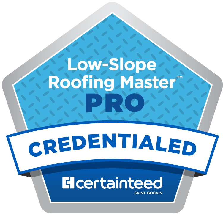 credentialed contractor badge 2025 rgb low slope roofing master pro