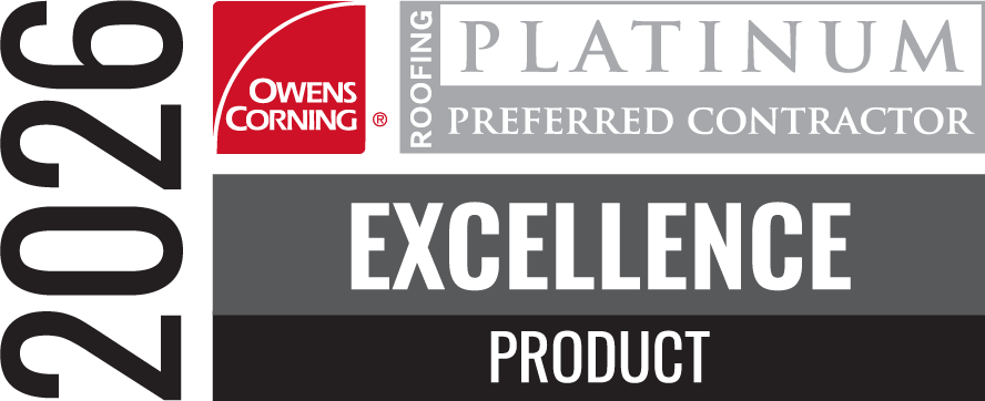 Owens Corning 2026 Award Logo. MyPro earned the Owens Corning Platinum Preferred Contractor Award and Certification. There are only 18 in DFW out of 20,000 roofing contractors. (residential award)
